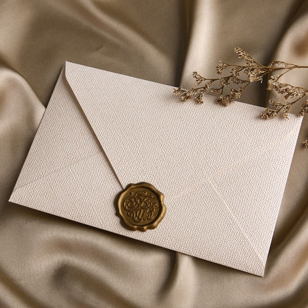 Wax Seal Letter Kit - 10 قطعة نسيج الكتان مغلف الرجعية
