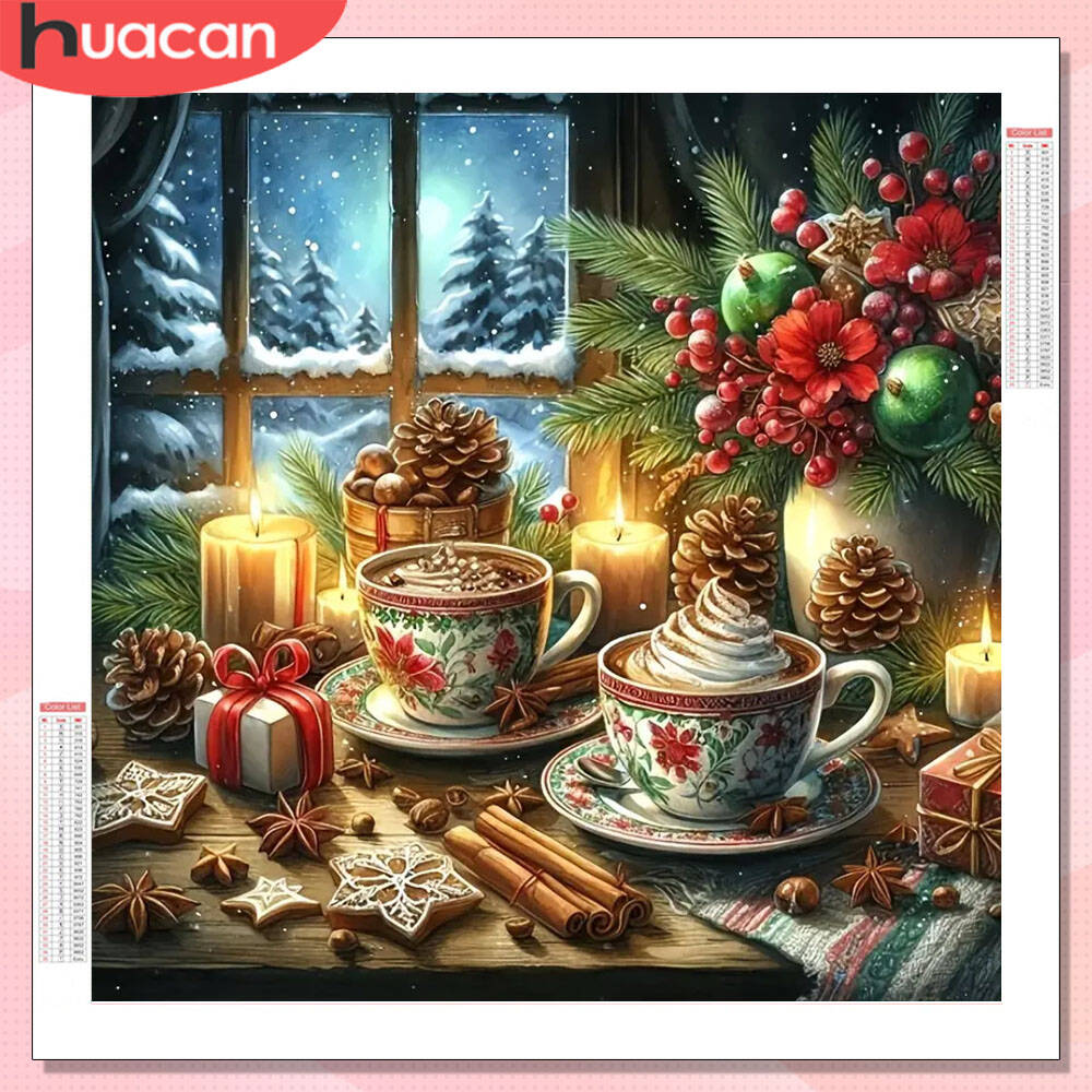 Photo Mosaic Print - HUACAN الماس اللوحة فنجان القهوة عيد