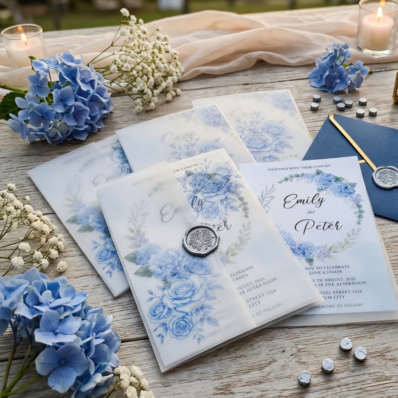 Wax Seal Letter Kit - 50 قطعة مغلف شفاف مقاس 13×18