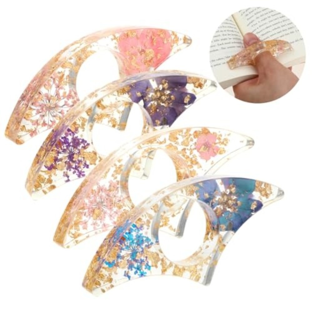 4 قطعة هدية مجففة زهرة الراتنج - مراجعة Dried Flower Bookmark وسعره