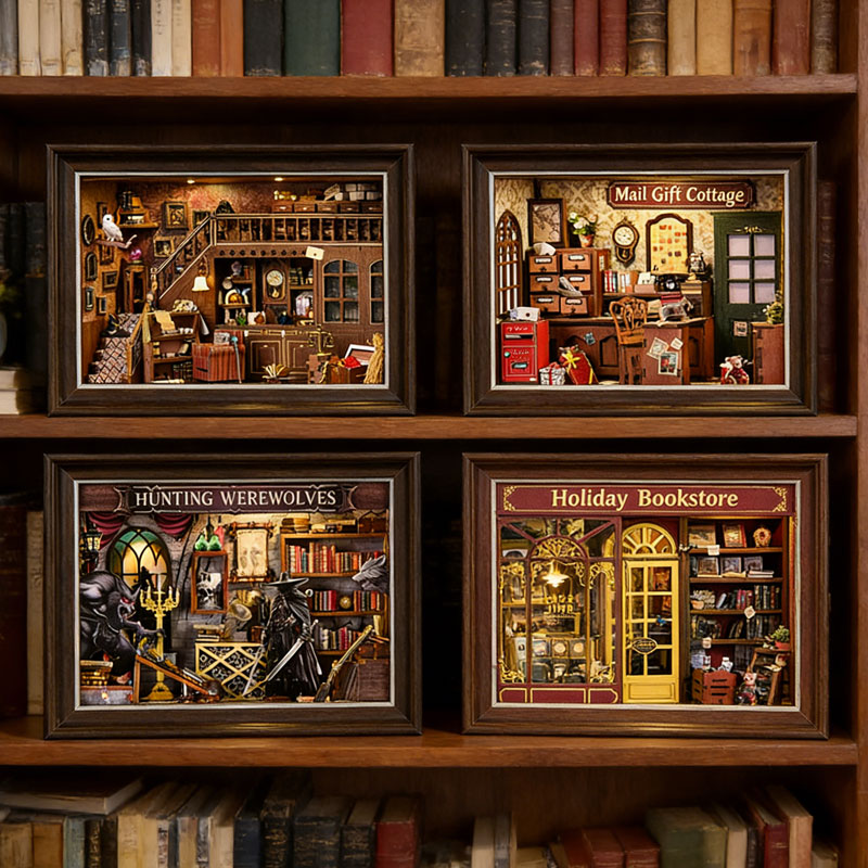 طقم رف كتب خشبي ثلاثي الأبعاد  - مراجعة Engraved Wood Frame وسعره
